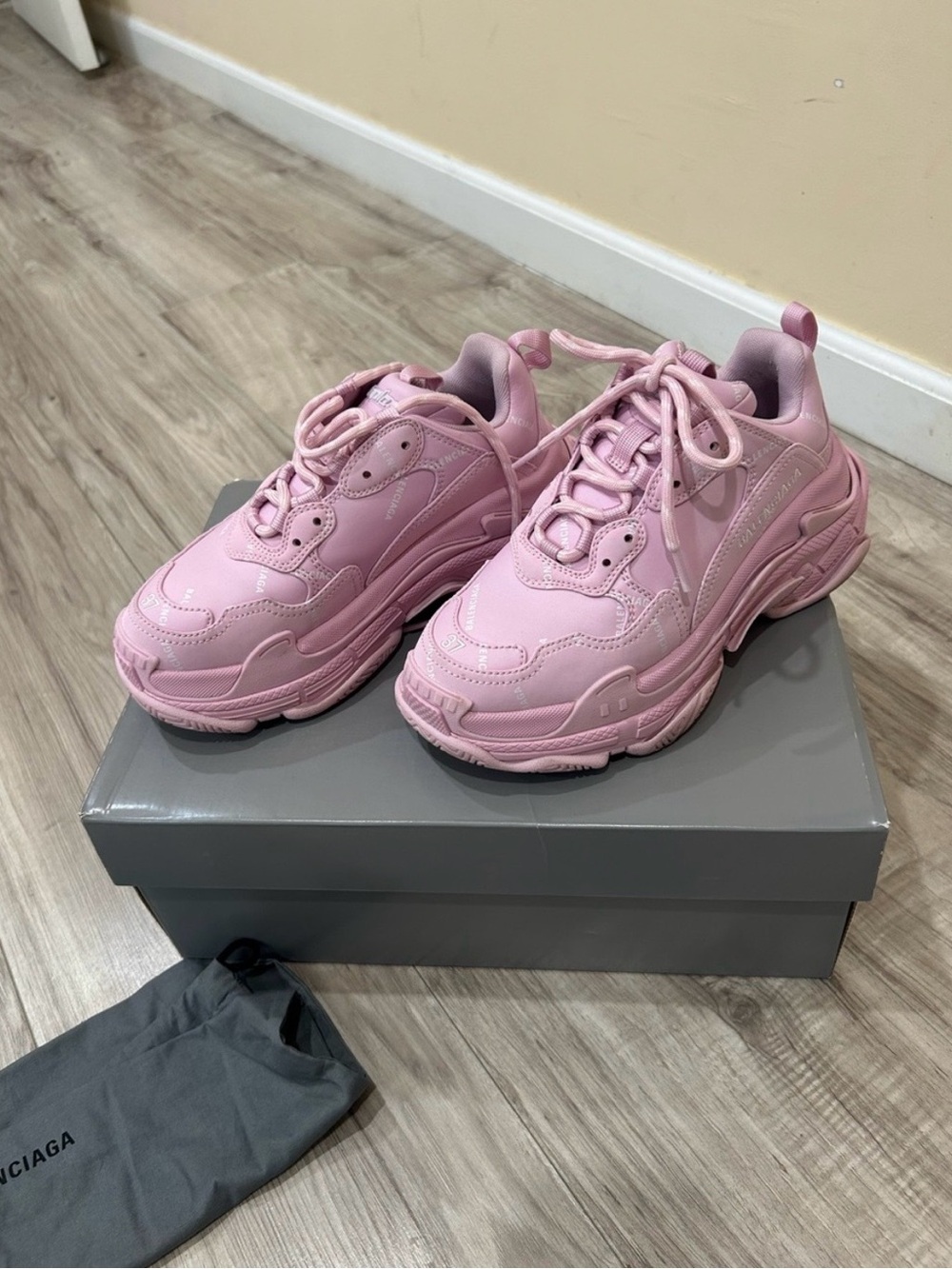 Final Sale Balenciaga Pink Chunky Platform Sneakers